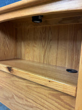 Load image into Gallery viewer, Queen Size Oak Storage Headboard with Built-In Reading Lights