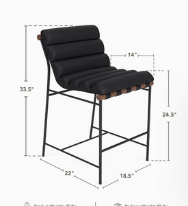 *NEW* Denver Modern Vail Leather Counter Stool (Multiple Quantities)