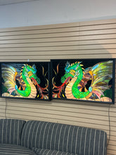 Load image into Gallery viewer, Pair of Stained Glass Dragon Backlit Window Boxes