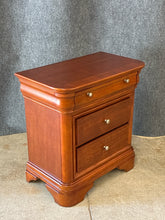 Load image into Gallery viewer, Cherry Wood 3-Drawer Nightstand