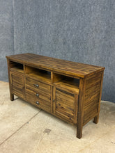 Load image into Gallery viewer, Rustic Wood Media Console with Storage