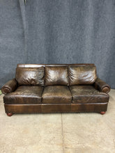 Load image into Gallery viewer, Ellis Home Furnishings Distressed Brown Leather Sofa