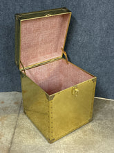 Load image into Gallery viewer, Brass-Clad Campaign Style Storage Trunk
