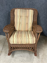 Load image into Gallery viewer, Wicker/Resin Striped Upholstered Rocking Chair