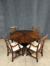Load image into Gallery viewer, Round Pedestal Mahogany Dining Table With 4 Chairs