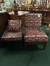 Load image into Gallery viewer, Ethan Allen Ikat Pattern Upholstered Chair &amp; Ottoman