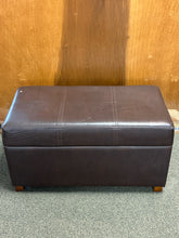 Load image into Gallery viewer, Contemporary Brown Leather Storage Ottoman