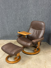 Load image into Gallery viewer, Ekornes Stressless Leather Recliner with Ottoman &amp; Swing Arm Table