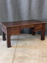 Load image into Gallery viewer, Antique Renaissance Revival Carved Quarter-Sawn Oak Executive/Library/Partner's