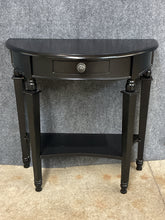Load image into Gallery viewer, Black Demilune Side Table with Lower Shelf