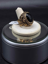 Load image into Gallery viewer, Barse Onyx Goldtone Ring
