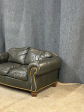 Load image into Gallery viewer, Thomasville Leather Loveseat with Nailhead Trim