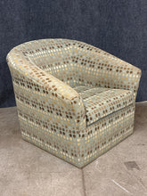 Load image into Gallery viewer, Green Barrel Chair with Polka Dot Upholstery