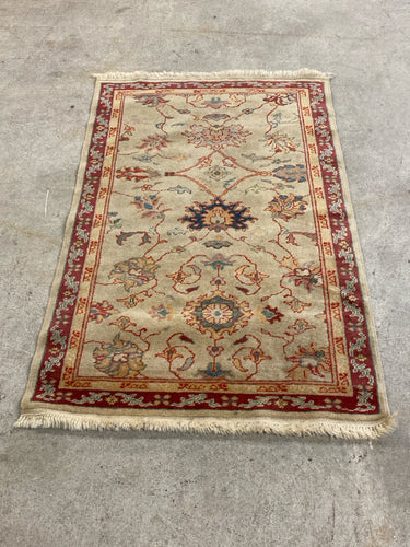Small Hand-Knotted Wool Area Rug