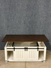Load image into Gallery viewer, Farmhouse Style Lift-Top Coffee Table with Sliding Barn Doors