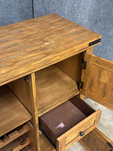 Load image into Gallery viewer, Rustic Bar Cabinet with Wine Rack
