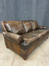 Load image into Gallery viewer, Ellis Home Furnishings Distressed Brown Leather Sofa
