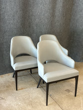 Load image into Gallery viewer, Set of 3 Lazzoni Tolina Grey Leather Curved Back Dining Chair