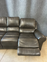 Load image into Gallery viewer, Traditional Grey Leather Power Reclining Sofa
