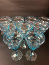 Load image into Gallery viewer, 9 Piece Blue Glass Glasses
