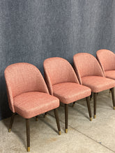 Load image into Gallery viewer, Set of 4 Coral Tweed Upholstered Dining Chairs