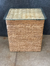 Load image into Gallery viewer, Seagrass Side Table with Glass Top