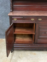 Load image into Gallery viewer, Victorian Marble-Top Sideboard with Mirror