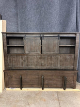 Load image into Gallery viewer, Jofran Madison County King Barn Door Bed in Barnwood