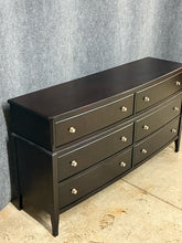 Load image into Gallery viewer, Contemporary Dark Wood Long Dresser with Tapered Legs