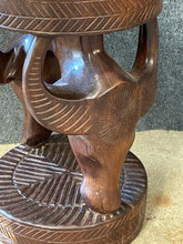 Load image into Gallery viewer, Hand-Carved African Wood Horned Animal Accent Table