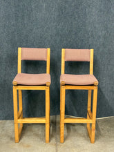 Load image into Gallery viewer, Pair of Pompanoosuc Mills Wood Swivel Bar Height Stools