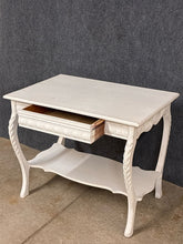 Load image into Gallery viewer, Painted White Vintage Accent Table With Drawer