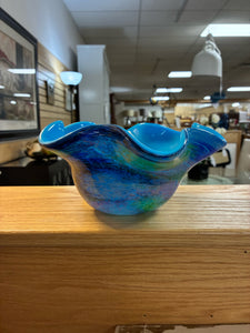*NEW* Abstract Multi Color Glass Centerpiece Bowl