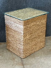 Load image into Gallery viewer, Seagrass Side Table with Glass Top