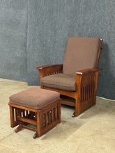 Load image into Gallery viewer, Ethan Allen Mission Style Glider &amp; Ottoman