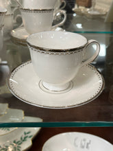 Load image into Gallery viewer, Lenox Bone China Platinum Trim White 24 Piece Cup + Saucer
