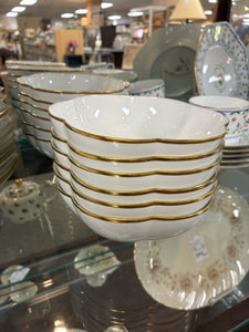 Limoges Gold Trim 12 Piece White Bowls