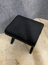 Load image into Gallery viewer, Black Upholstered Stool With Nailhead Trim