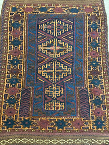 Hand-Knotted Afghan Baluch Tribal Rug