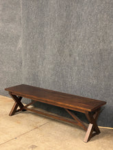 Load image into Gallery viewer, Ashley Furniture Rustic X-Base Dining Bench