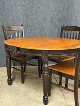 Load image into Gallery viewer, 2 Tone Dining Set with 4 Chairs + 2 Leaves