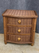 Load image into Gallery viewer, Wicker 3 Drawer Nightstand