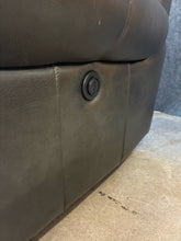 Load image into Gallery viewer, Traditional Grey Leather Power Reclining Sofa