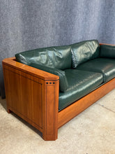 Load image into Gallery viewer, Stickley 21st Century Collection Cherry &amp; Green Leather Sofa