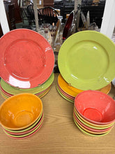 Load image into Gallery viewer, Crate &amp; Barrel 22 Piece Multi-Color Dinnerware set
