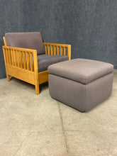 Load image into Gallery viewer, Pompanoosuc Mills Spindle Armchair With Upholstered Storage Ottoman