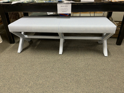 *NEW* Havenly Double X Bench | Cornflower Classic Ticking Stripe