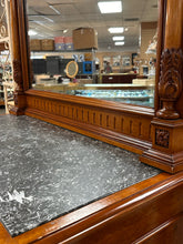 Load image into Gallery viewer, Antique Birdseye Maple Marble-Top Dresser w/ Mirror &amp; Carved Details