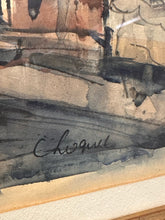 Load image into Gallery viewer, Rene-Maxime Choquet Original Watercolor - Framed Paris Cityscape