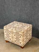 Load image into Gallery viewer, Neutral Ikat Storage Ottoman